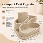 aesthetic desk organizer, cute pencil holder, boho office shown in use