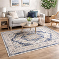 Office Chair Mat for Hard Floor - 60'' x 75'' Chair Mat for Hardwood and Tile Floors, Non-Slip Hard Floor Protection Mats for Rolling Chair Under Desk, Machine Wash (Beige & Blue)