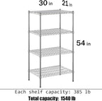 Regal Altair 21" Deep x 30" Wide x 54" Height Wire Shelving Kit | 4-Tier | NSF - Image 3