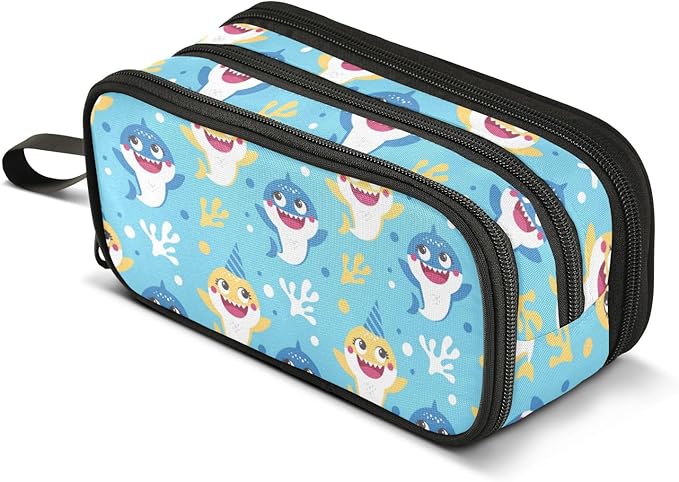 BOENLE Custom Cute Baby Shark Pencil Case Box Boys Girls Personalized Name by BOENLE-WELCOMEYOURCOMING