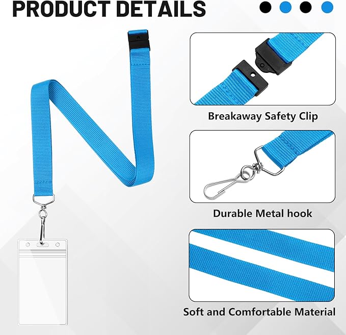 12-Pack Sky Blue Breakaway Lanyards - Image 4
