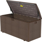 PATIOEASY 180GAL Deck Box -Grey, Wheeled Footlocker, Waterproof Resin Storage - Image 2