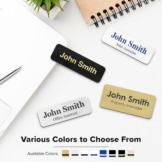 Name Tag, Magnetic Brushed Aluminum Name Tags, Personalized Name Tags, 1.5x3 - Image 7