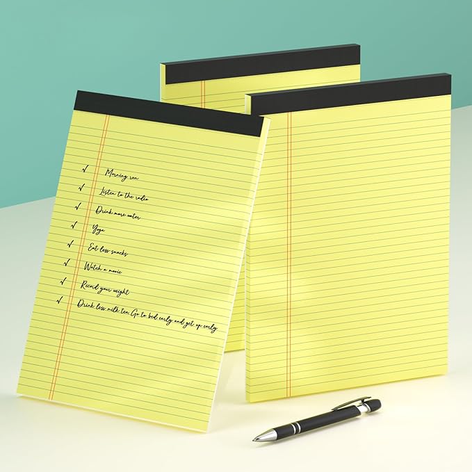 Yellow Legal Pads 8.5×11 Paper Tablets, College Ruled Yellow Writing Pads 3 - Image 7