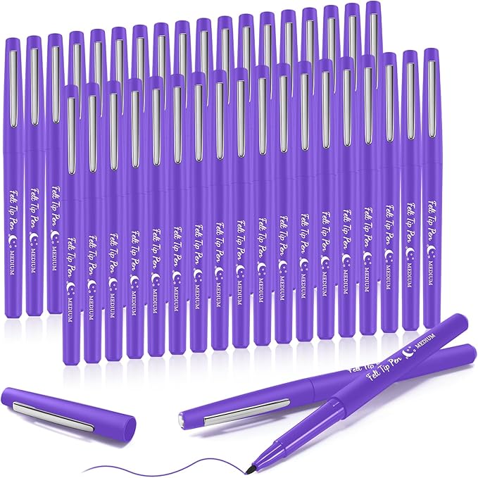 Fuyoooo 36 Pcs Felt Tip Pens 0.7mm Medium Point Colored Felt Tip Pens by Fuyoooo