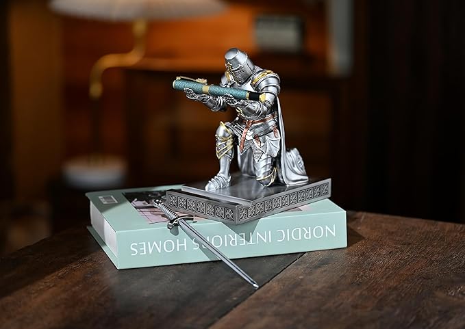 NCQIXIAO Medieval Templar Vanguard Officer Knight Pen Holder Pen Stand Desk - Image 7