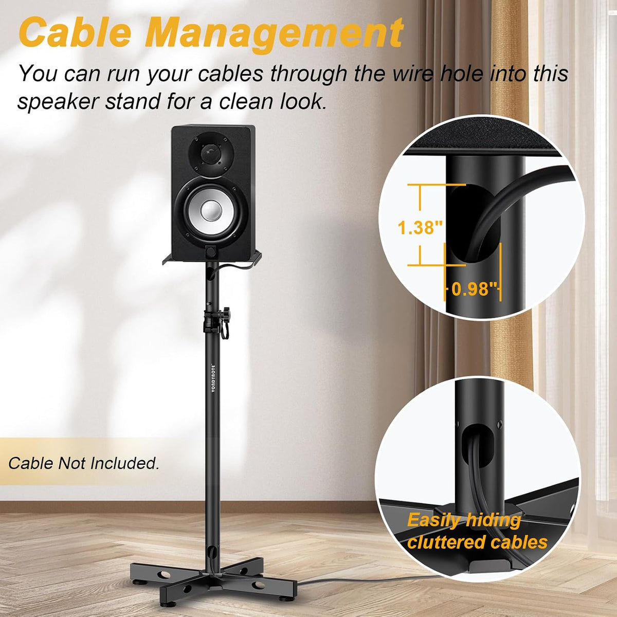 Vondynote Studio Monitor Stands Speaker Stands Pair with Cable Management