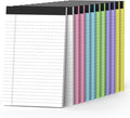 12 Pack Colored Note Pads 5" x 8" Legal Pads College Ruled Lined Paper by Nichela