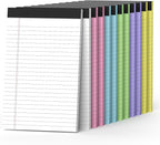 12 Pack Colored Note Pads 5" x 8" Legal Pads College Ruled Lined Paper by Nichela