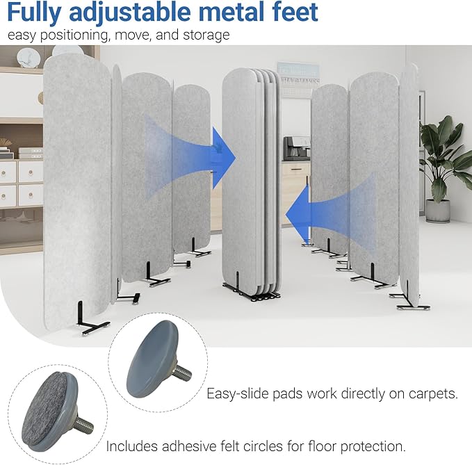 Natwind 5 Panel 122.8 x 71 in Office Room Privacy Protect Space Divider - Image 5