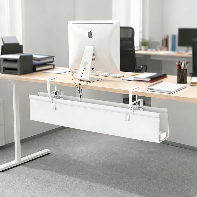 Oxford Cloth Under Desk Cable Management Tray, No-Drill 48" Desk Cable - Image 7
