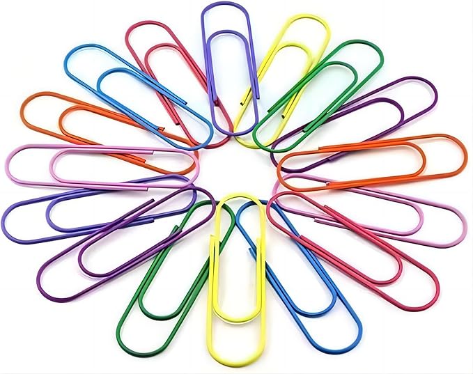 CasaVibe 50 Pack 4 Inches Jumbo Paper Clips, Vinyl Coated Multicolored Extra - Image 4