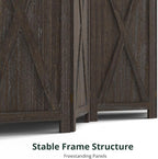 Cozy Castle Wood Room Divider, 6 Panels Folding Privacy Screen, 66.9'' Wall - Image 7
