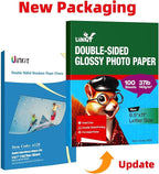 Uinkit 100 sheets Photo Paper Glossy Double Sided 8.5x11 Inkjet 37lb 140gsm Dye - Image 2