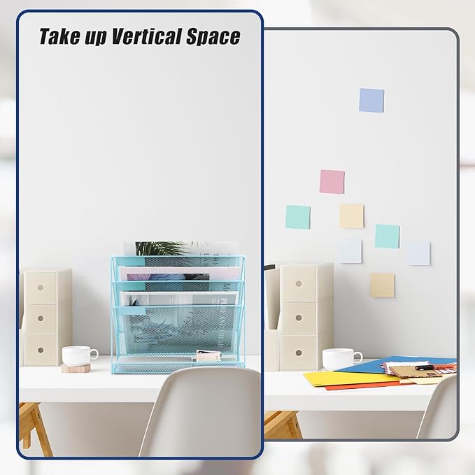 EASEPRES Desk File Organizer Mesh 4-Tier, Hanging Wall Mount Document - Image 4