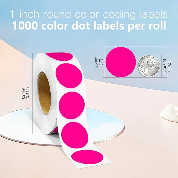 1 Inch Round Color Coding Labels, Round Color Dot Labels - Image 2