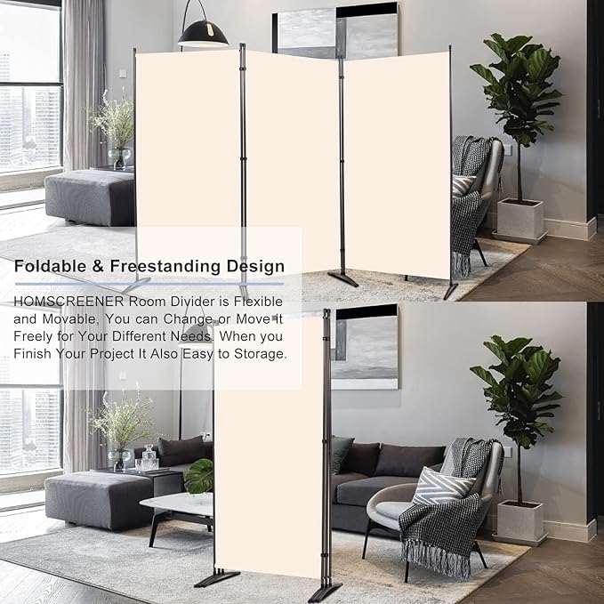 Room Divider 6FT Folding Privacy Screens, 3 Panel Partition Room Dividers - Image 3