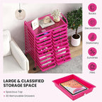 Happygrill 20-Drawer Organizer Cart Tools, Mobile Utility Storage Cart - Image 4