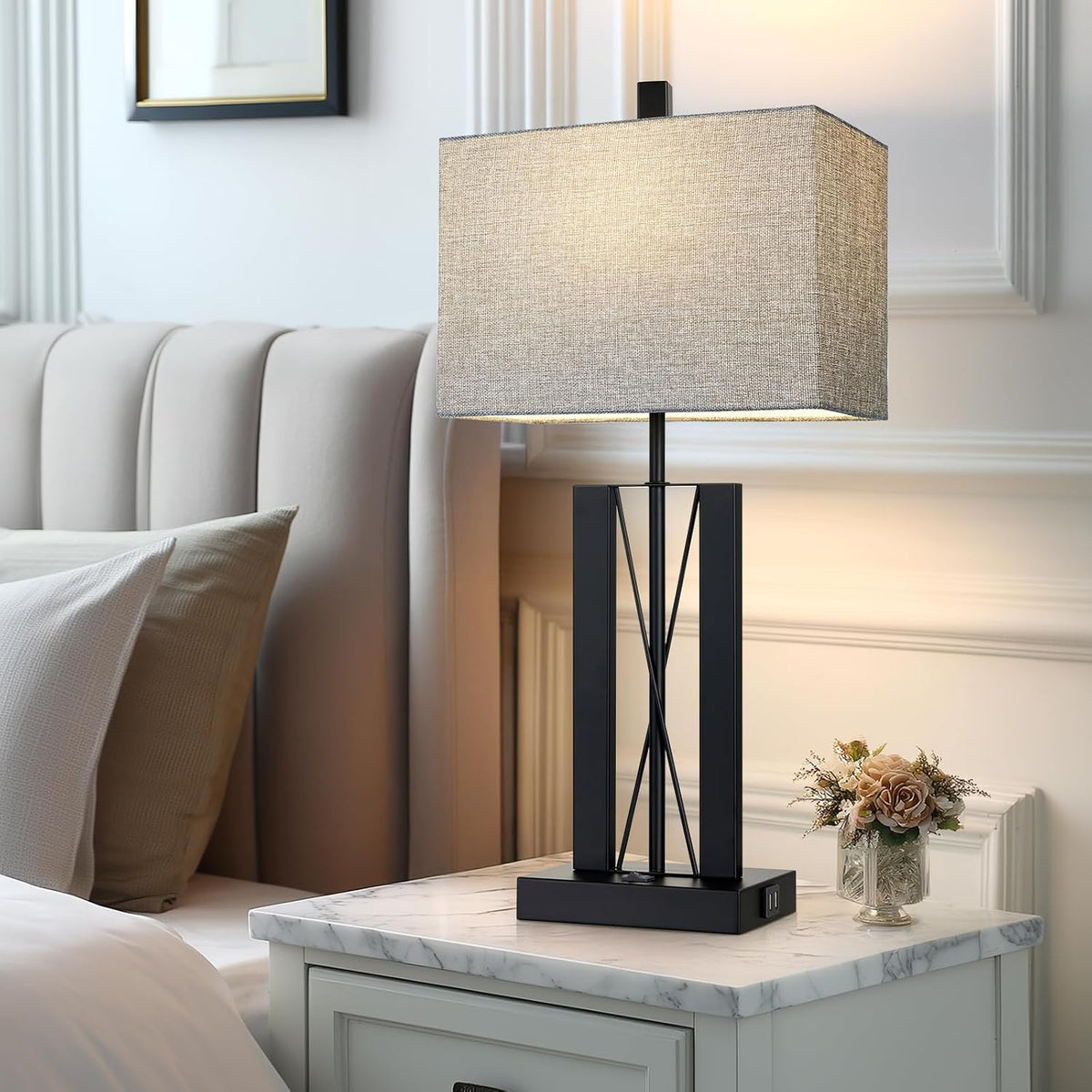 Lolikit 25" Table Lamps Set of 2, Modern Table Lamp for Living Room with...