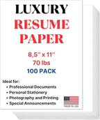 Cranium Press 70lb Luxury Resume Paper, Bright White 8.5" x 11" Business Paper by CraniumPress