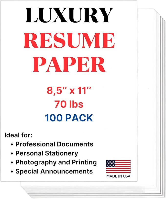 Cranium Press 70lb Luxury Resume Paper, Bright White 8.5" x 11" Business Paper by CraniumPress