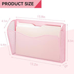 GDINDINFAN 3 Single Pocket Wall File Holder, Mesh Hanging File Folder Paper - Image 3