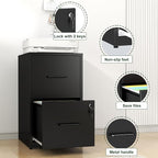 Yukimo 2 Drawer File Cabinet - Image 4