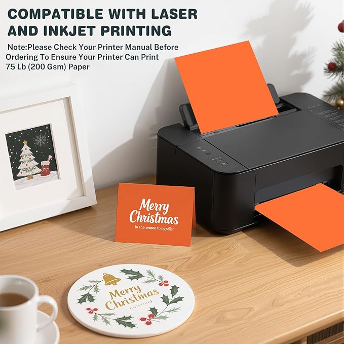 Cardstock 8.5 X 11, 40 Sheets, Pumpkin Orange Card Stock, 75lb/ 200gsm Orange - Image 4