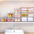 caktraie 6-pack acrylic stackable storage drawers for vanity, package contents
