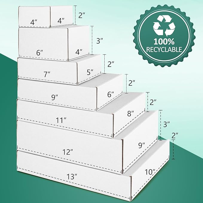 Eupako 11x8x2" White Shipping Boxes Corrugated Box Mailers 20 Pack Cardboard - Image 4