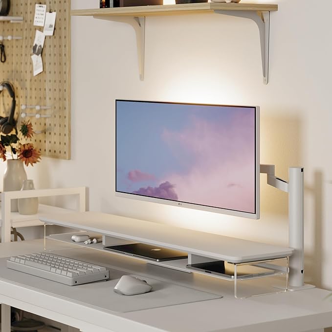 Fenge Acrylic Monitor Stand Riser, 42.5 Inches Dual Monitor Stand - Image 3