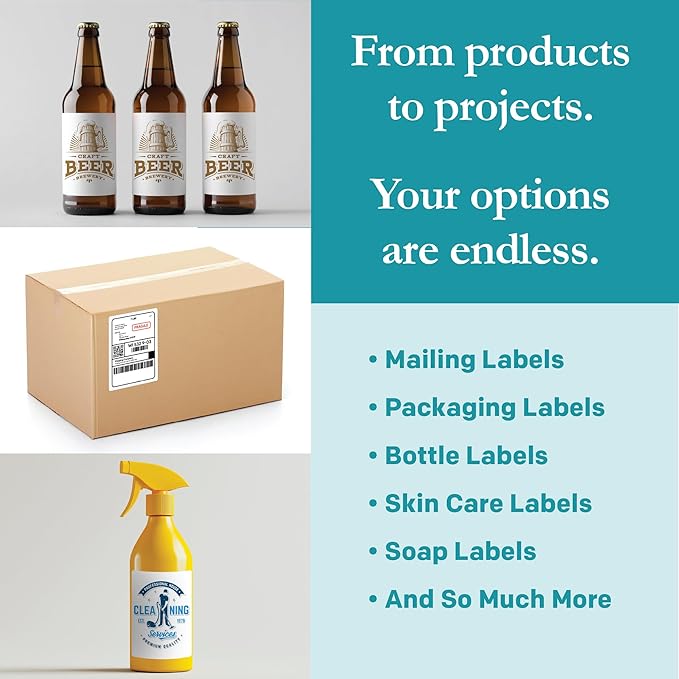 Premium Label Supply White Sticker Mailing/Shipping Labels – 3.5" x 5" – - Image 2