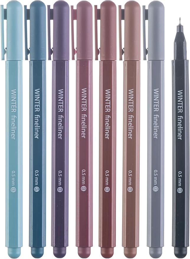 DIVERSEBEE Fine Tip Pens, 8 Bible Pens No Bleed Through, 0.5mm Fine Point by DiverseBee