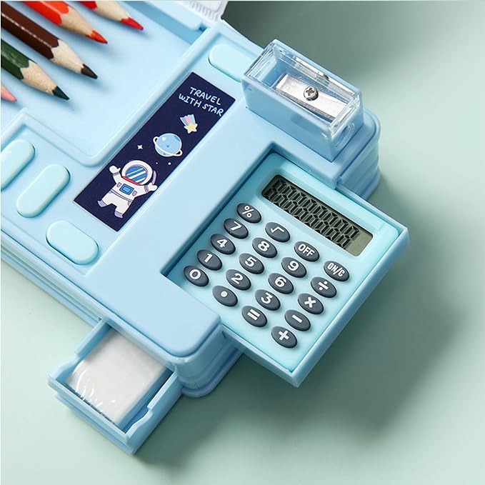 Ristpal Pop Up Multifunction Pencil Case, Cute Cartoon Pen Box Organizer - Image 2