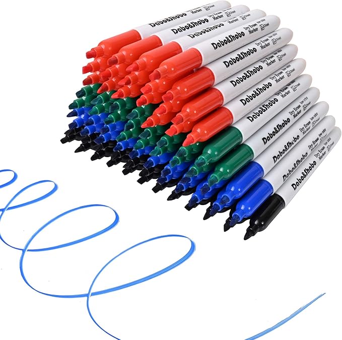 Dabo&Shobo White Board Markers-72 Pcs 4 Color Fine Tip Whiteboard by DaboShobo