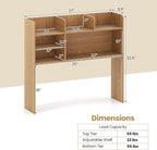 Tangkula Desktop Bookshelf for Computer Up to 32”, 37” Countertop Storage Hutch - Image 2