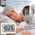 Wall Clock Atomic with Indoor Outdoor Temperature Battery Powered, Easy Reading - Image 6