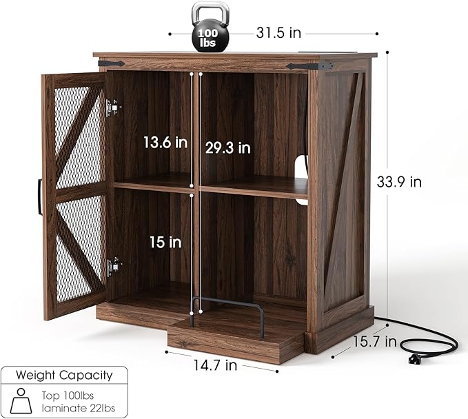 JOINICE, Printer Stand with Storage, File Cabinet with Socket and USB Charging - Image 2
