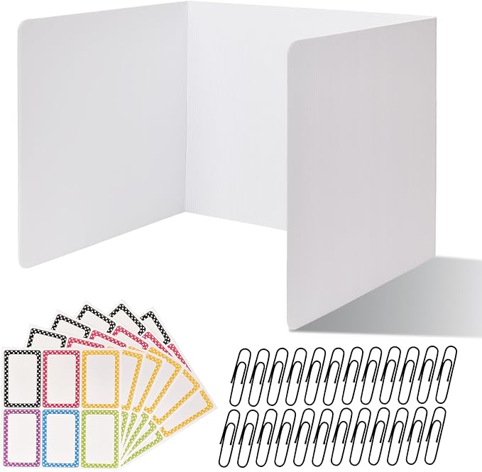 ZYINOZOC 24 Pack Desk Dividers for Students, 3-Fold Privacy Screens, Testing by Unknown