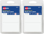 Avery Labels, 1.5" x 2.75", White, 76 Count | Permanent | Multi-Use | Non-Printable | Pack of 2