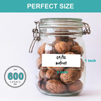 CATIFLIN 600 Blank Removable Freezer Label Stickers, 1”x3” Waterproof Adhesive Paper Tags with Perforation, Easy to Write & Peel for Food Jars, Bottles, Containers, Refrigerator, Storage
