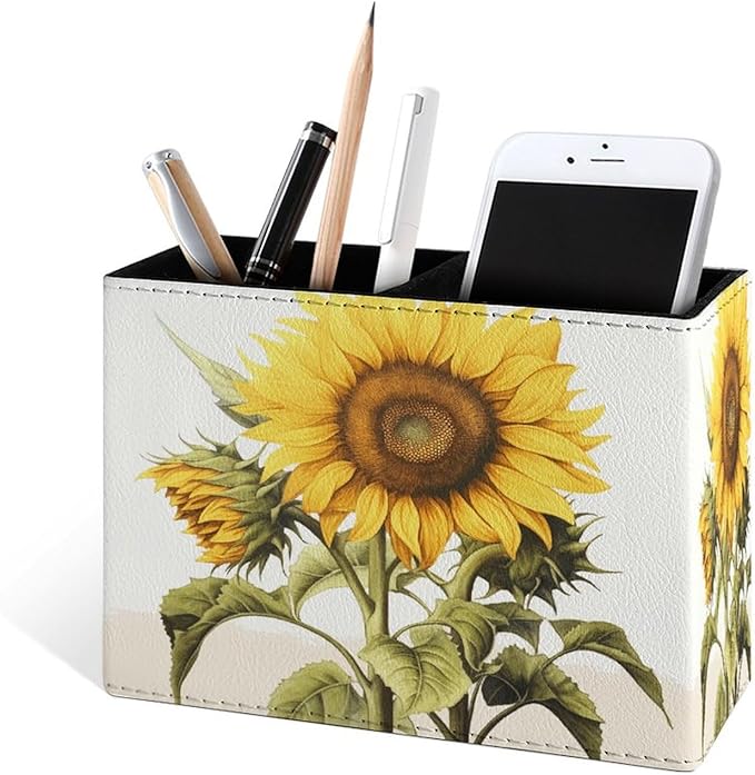 Famame Large Sunflower with Leaves Pencil Holder - Image 2