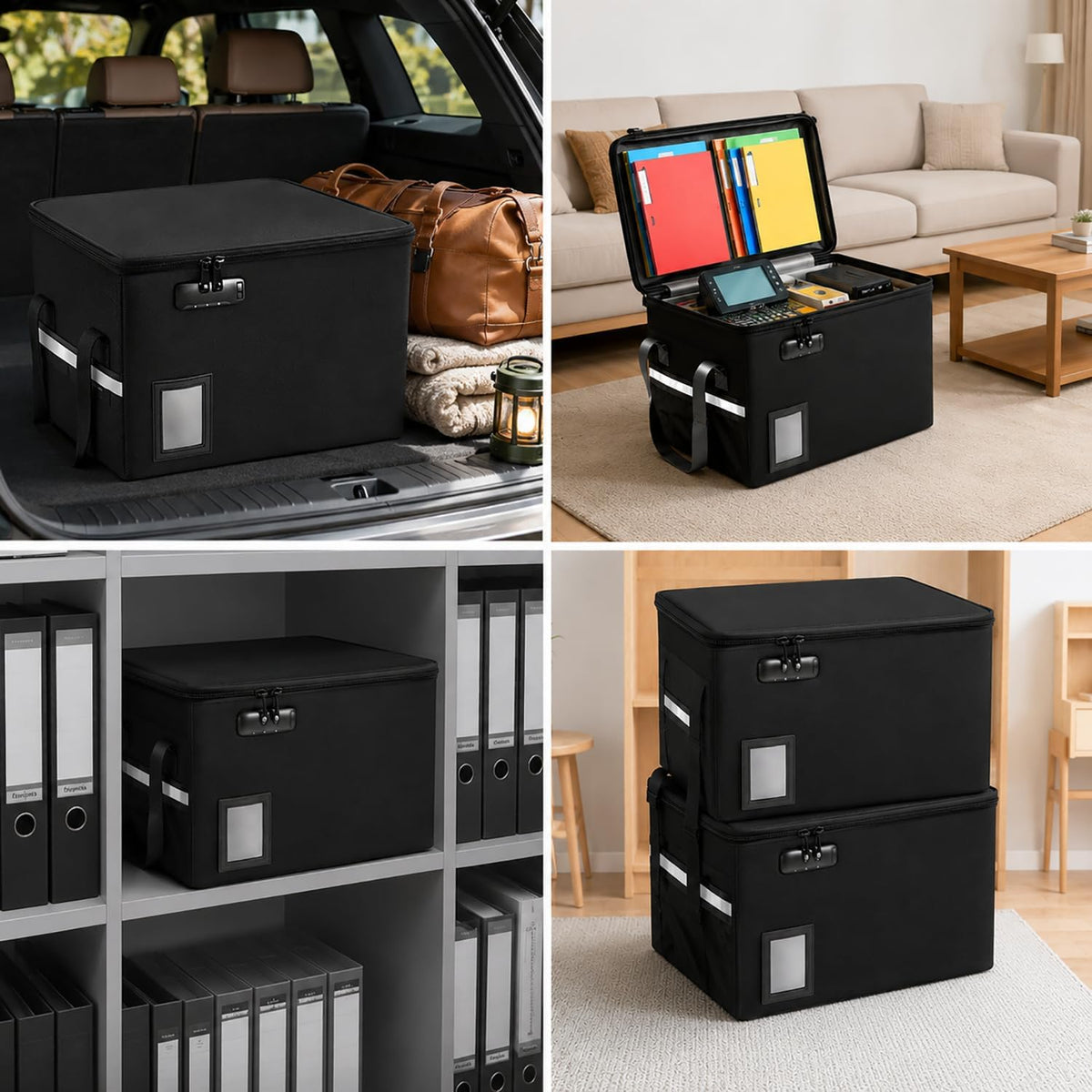 File Box with Lock 5200°F with Heat Insulated, Large Fireproof Box File Stora...