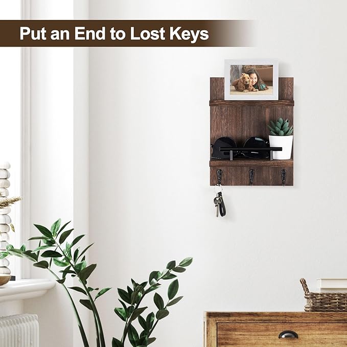 Lucundm Key Holder Wall Mount, Mail Shelf Decor - Image 5