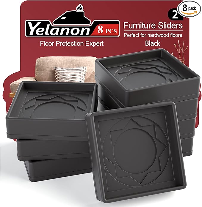 Furniture Pads Yelanon Floor Shield – 2" Round Caster Cups 8 PCS – Non-Skid Bed by Yelanon