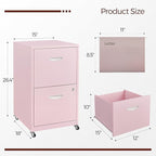 Kubohogar 2 Drawer Mobile File Cabinet - Image 3