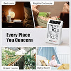 BaldrTherm Room Thermometer Indoor Humidity Meter, Solar-Powered 3.2'' Digital - Image 9