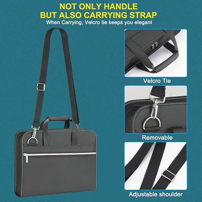 SEEKIND PU Leather Accordion File Organizer - Image 4