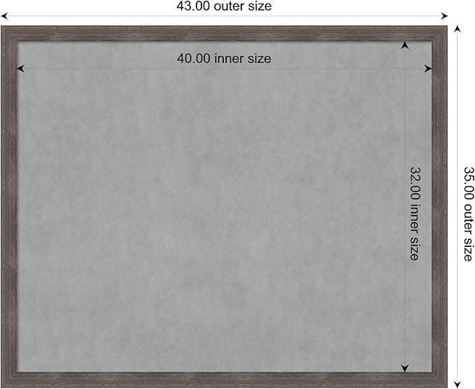 Amanti Art Grey Framed Magnetic Board 35x43 X-Large Vision Board - Image 3