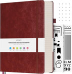 OFFIGIFT Dotted Journal Notebook, 312 Numbered Pages Large B5 Hardcover Leather by OFFIGIFT